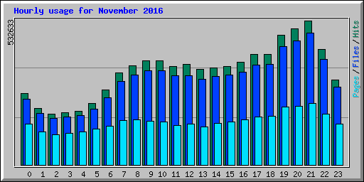 Hourly usage for November 2016