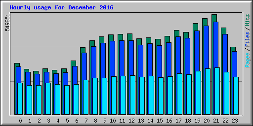 Hourly usage for December 2016
